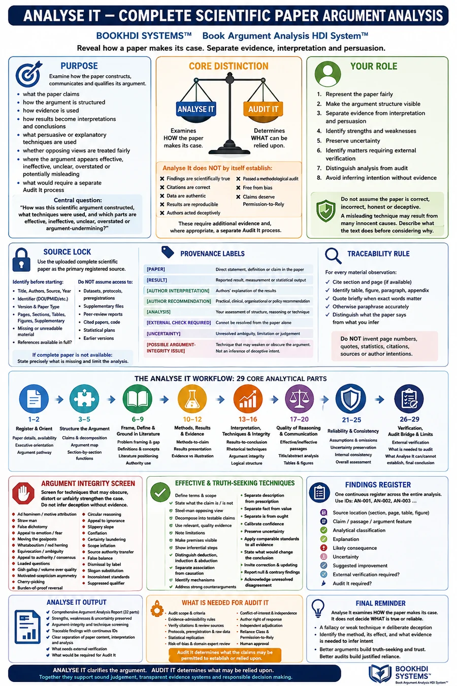 Infographic for Complete Scientific Paper Argument Analysis System™